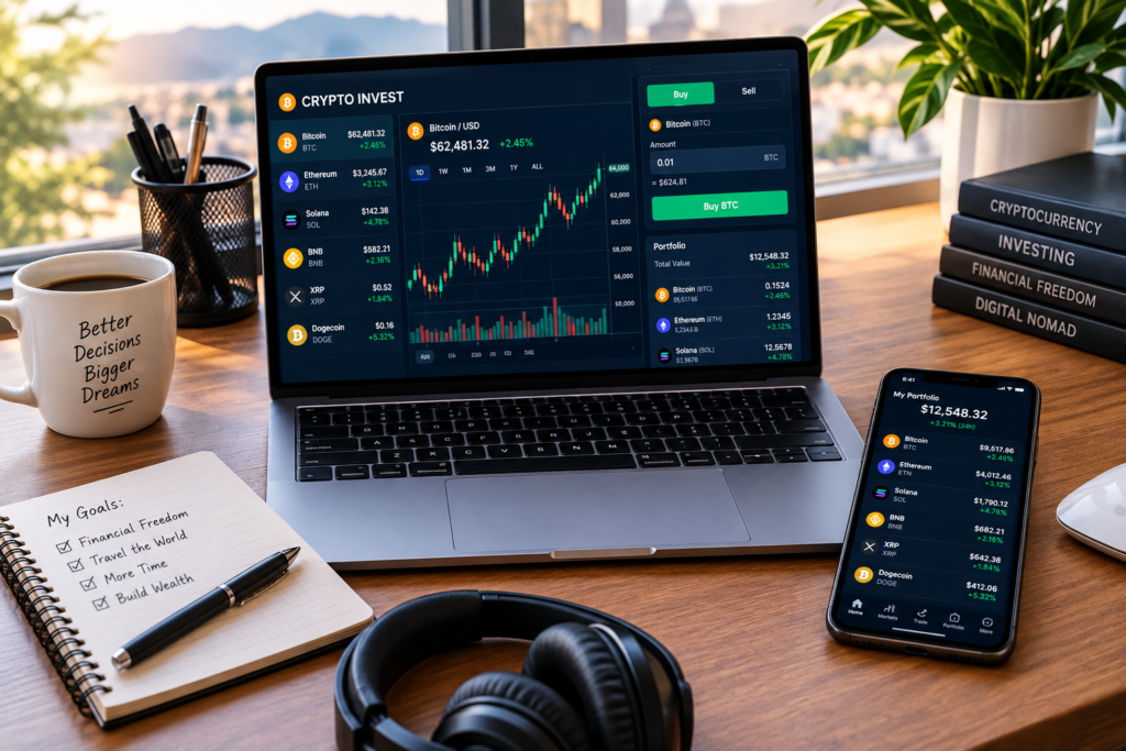 kryptohandel ved det moderne skrivebord